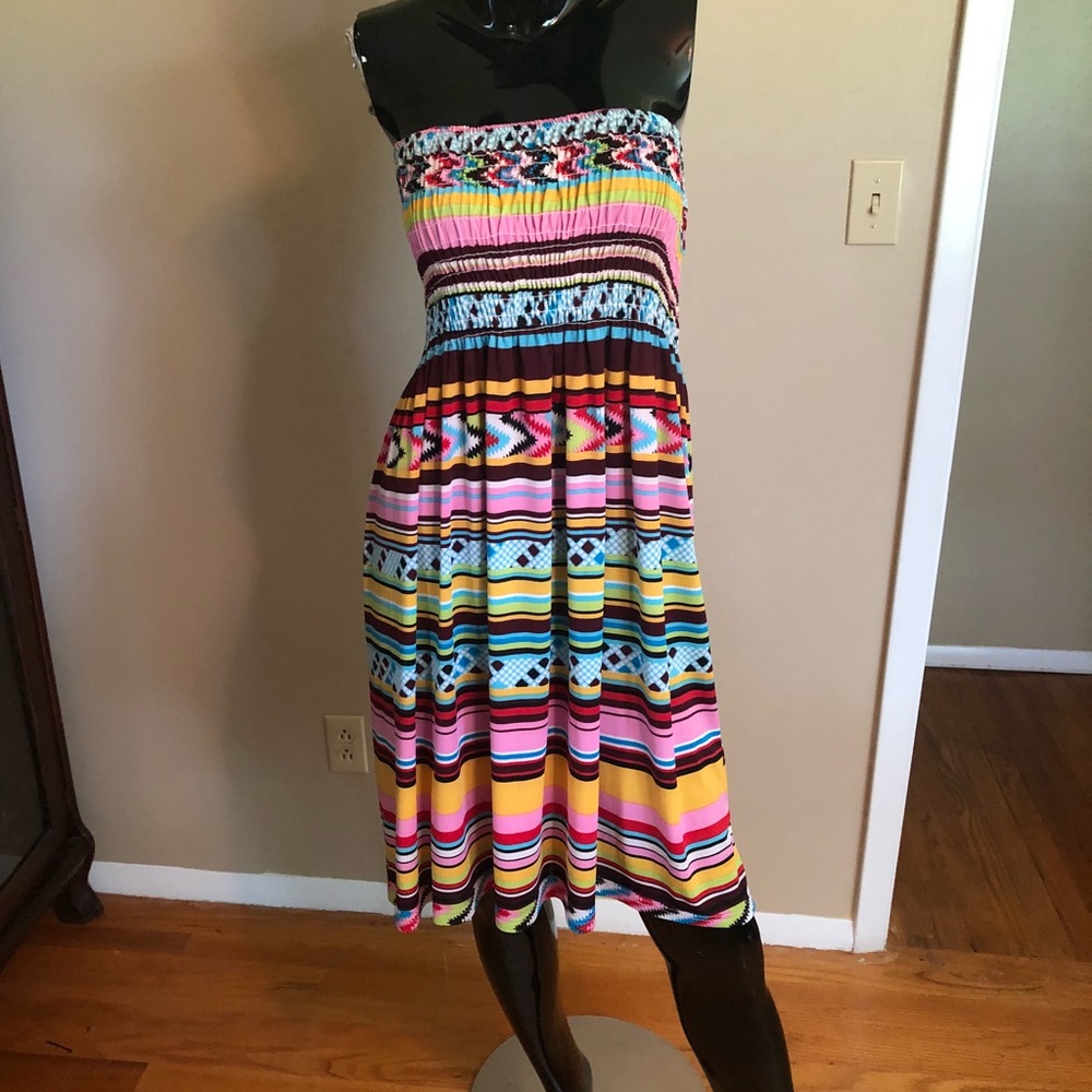 Colorful Geometric Dress, XL